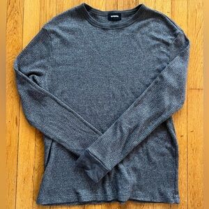 LIKE NEW: Monrow Men’s Thermal Long Sleeve Crewneck - Charcoal Gray